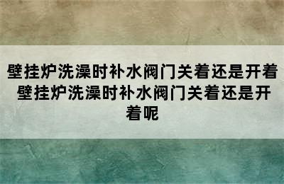 壁挂炉洗澡时补水阀门关着还是开着 壁挂炉洗澡时补水阀门关着还是开着呢